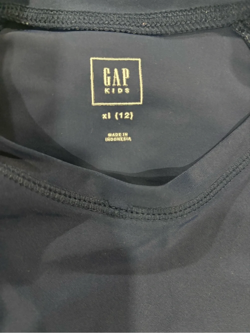 GAP Kids Navy Swim Top with Gold Logo